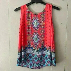 CYHTHIA ROWLEY CUTE MULTI COLOR SLEEVELESS TOP SIZE LARGE